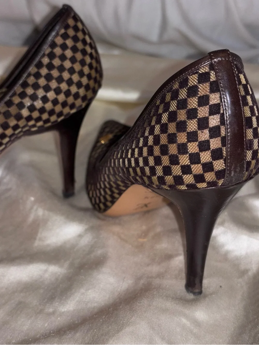 Vintage Louis Vuitton Damier Mesh Pointed Toe Pumps